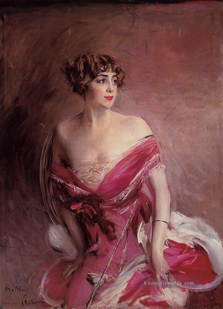 Porträt von Mademoiselle de GillespieLa Dame de Biarritz genre Giovanni Boldini Ölgemälde
